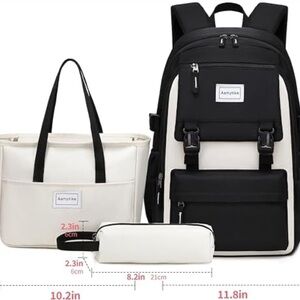 Black and White Backpack Set